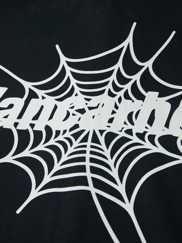 Men's Spider Print Full Zip Oversized Hoodie-3
