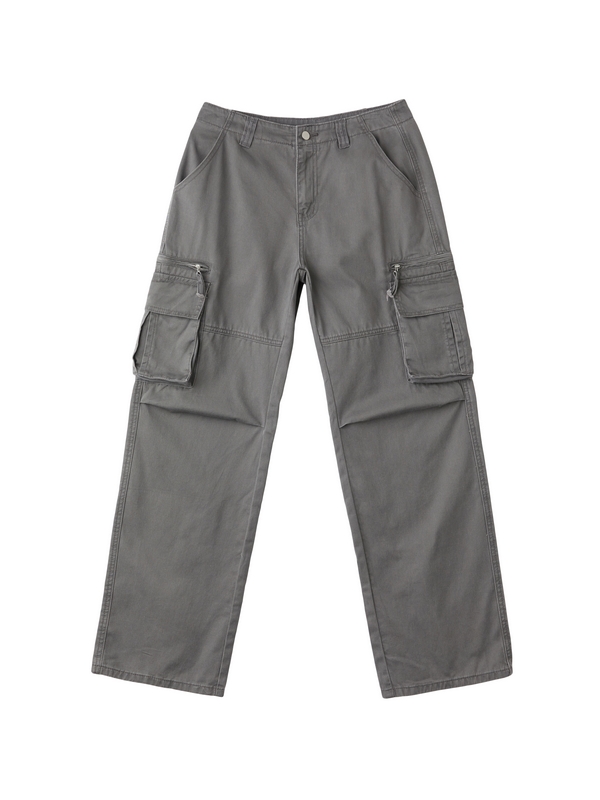Washed Vintage Baggy Cargo Jeans-5