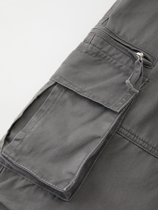 Washed Vintage Baggy Cargo Jeans-8