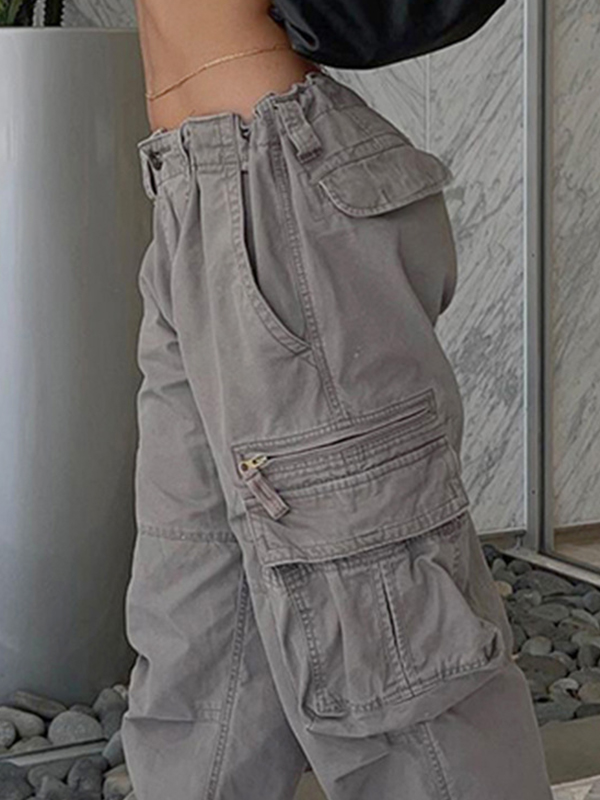 Washed Vintage Baggy Cargo Jeans-3