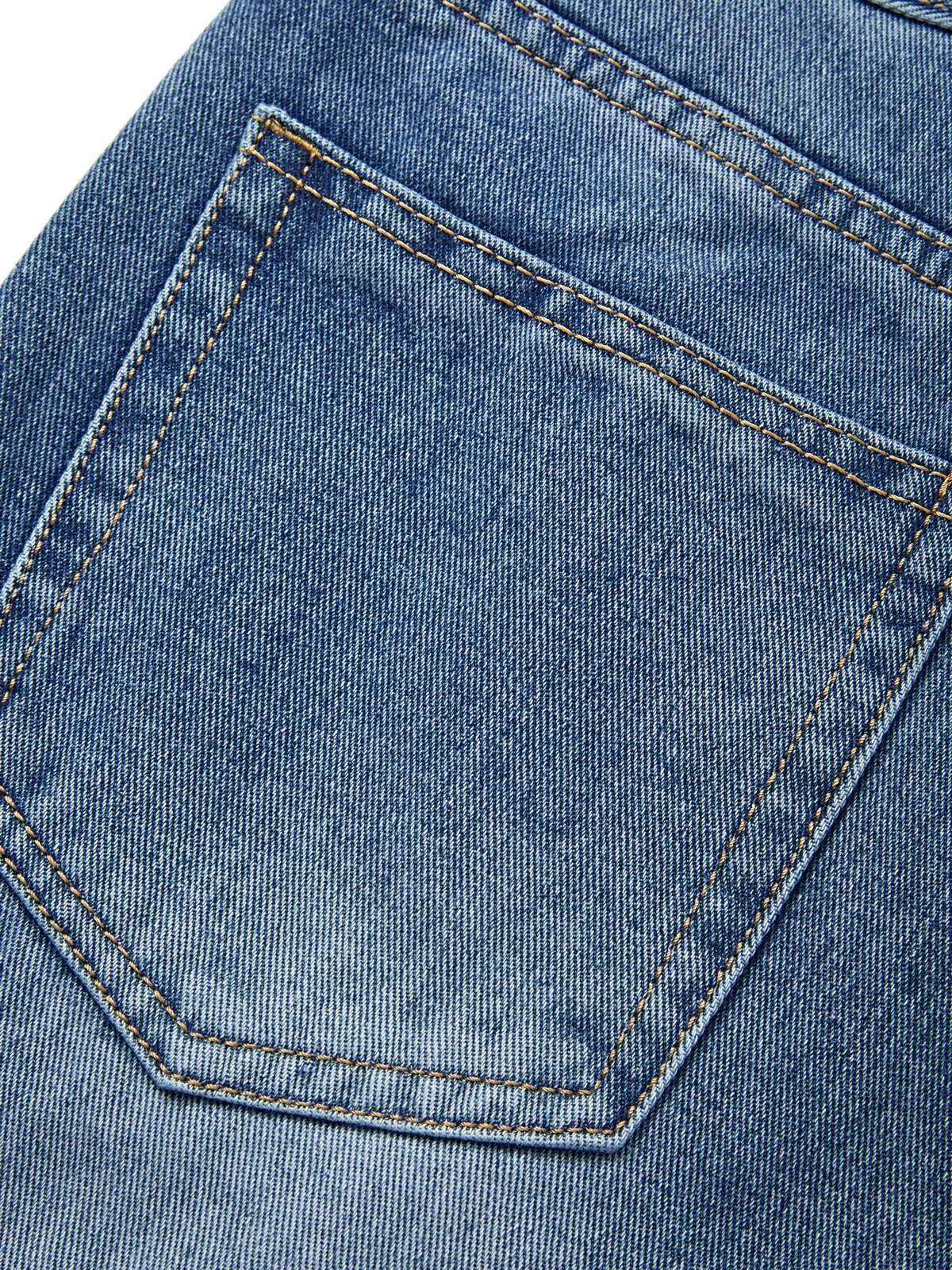 Washed Classic Denim Boyfriend Jeans-8