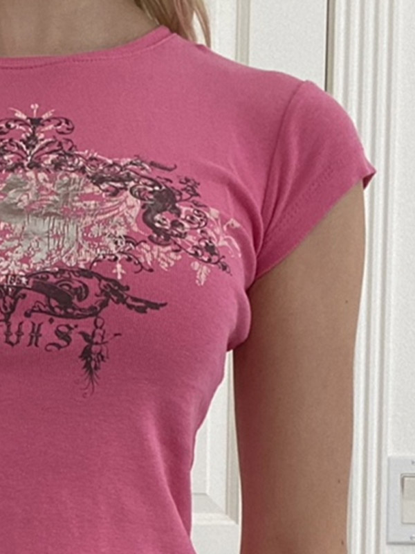 Vintage Acanthus Logo Print Baby Tee-3