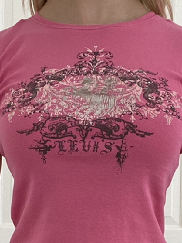 Vintage Acanthus Logo Print Baby Tee-4