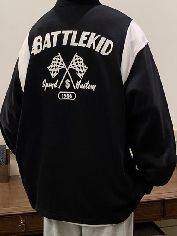 Men's Patchwork Racing Graphic Sweatshirt-2