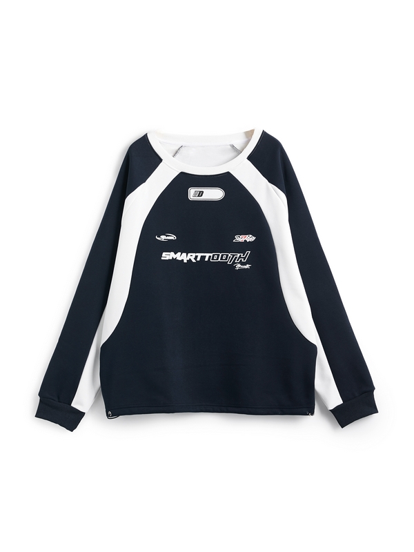 Men's Color Block Vintage Print Sweatshirt-2