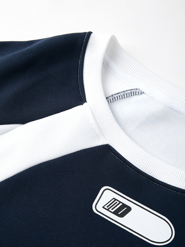 Men's Color Block Vintage Print Sweatshirt-4