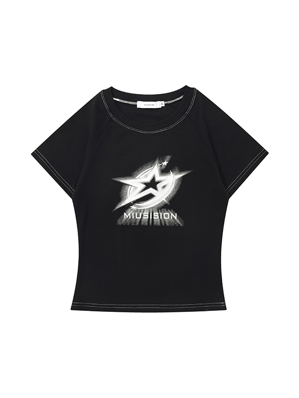 Star Print Short Sleeve Tee-2