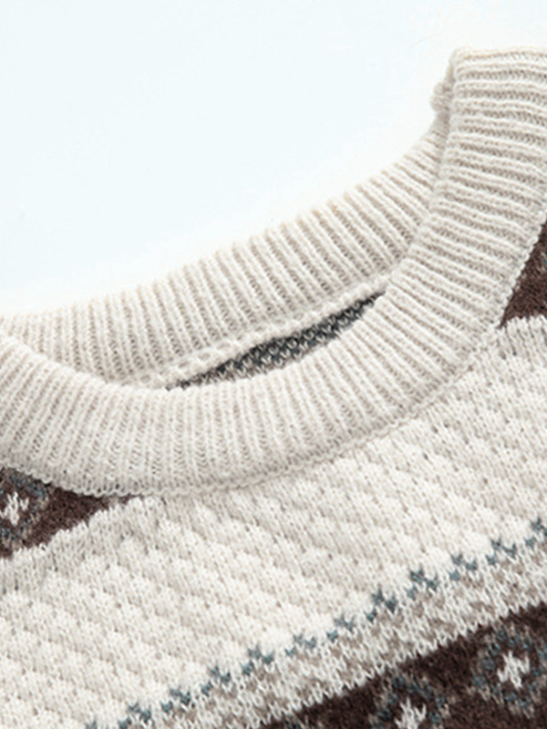 Men's Vintage Fair Isle Pullover Sweater-4