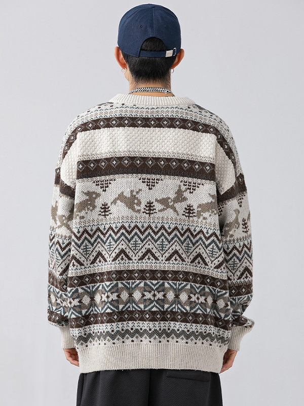 Men's Vintage Fair Isle Pullover Sweater-3