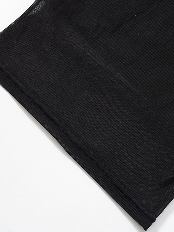 Black Paneled Mesh Bandeau Top-6
