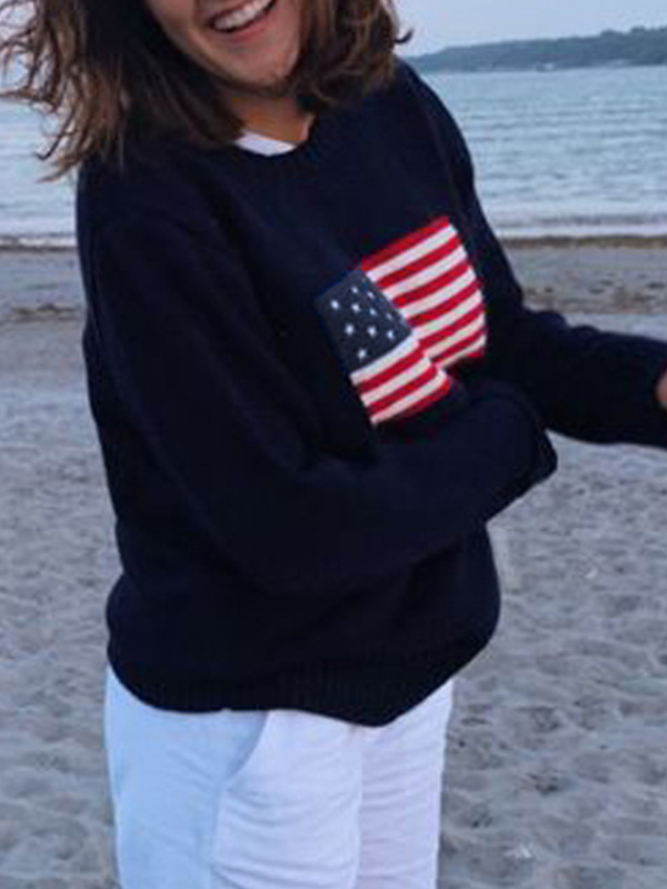 Flag Jacquard Pullover Sweater-2